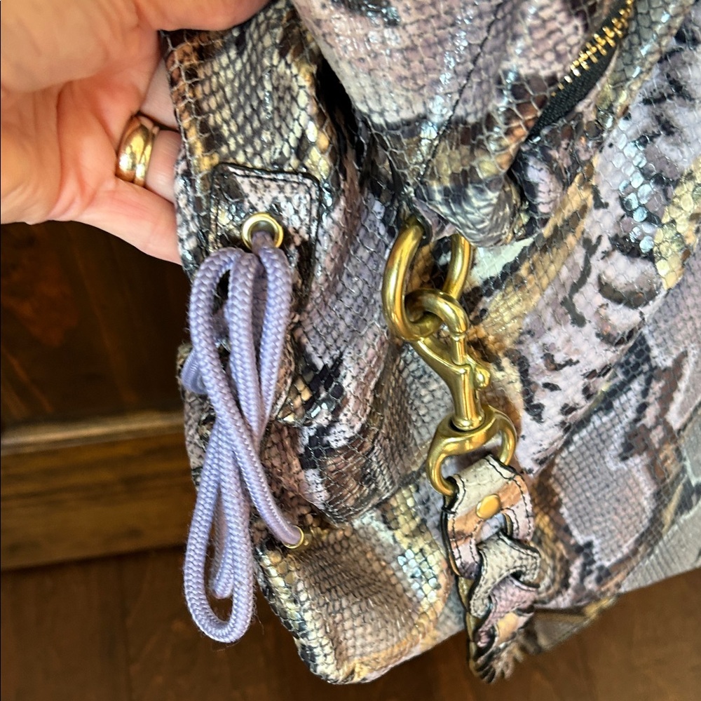 Coach Poppy Snake Print Shoulder Bag with crossbody strap - Picture 9 of 16